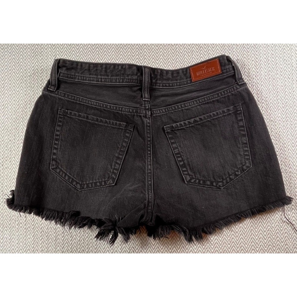 Hollister Womens Sz 9 Black Ultra High-Rise Mom Shorts 3" Inseam Jean Denim - Picture 3 of 11